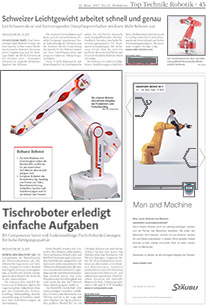 Top Technik Robotik: Schweizer Leichtgewicht arbeitet schnell und genau